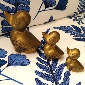 3 Leonard Brass Ducks Ducklings